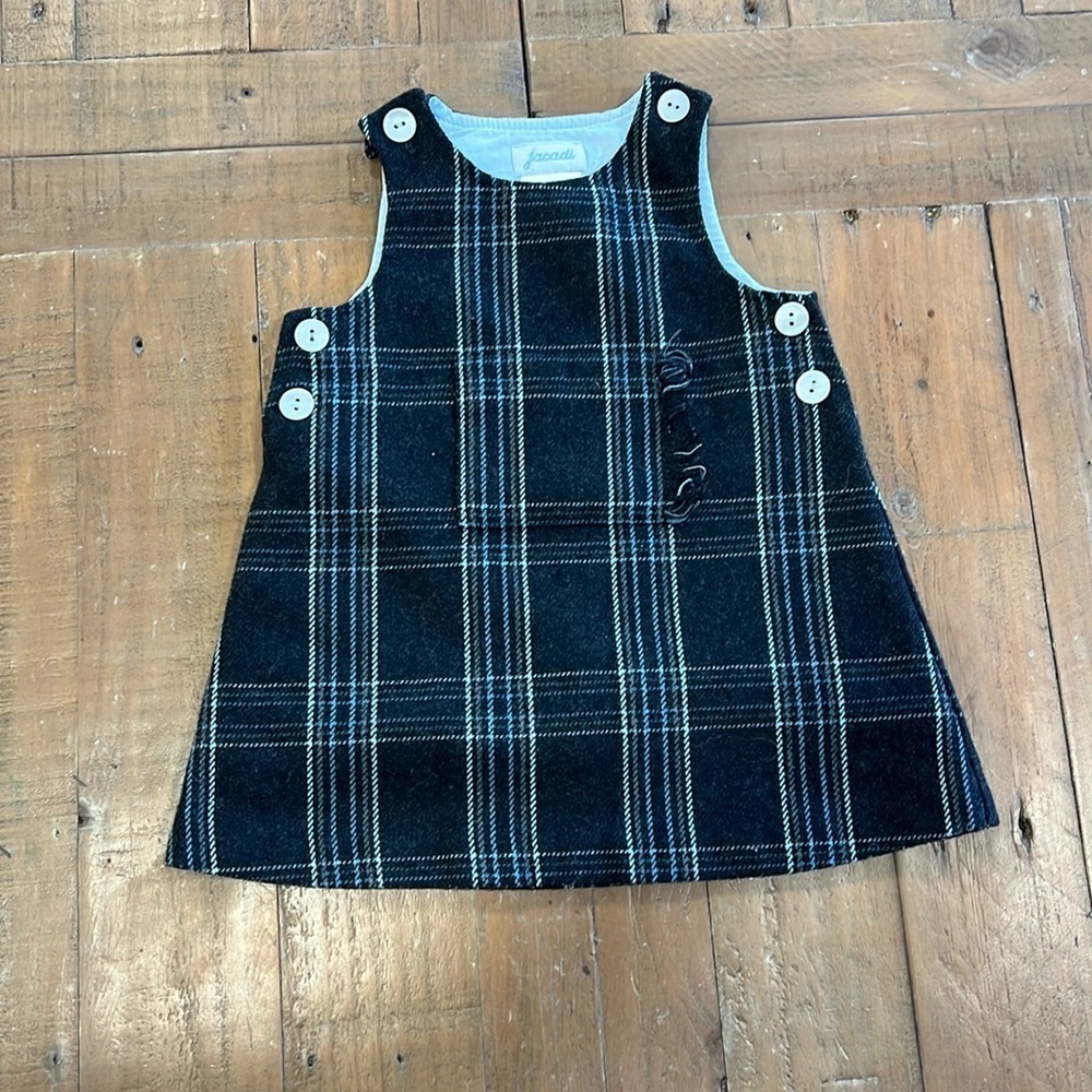 Jacadi plaid wool blend jumper dress